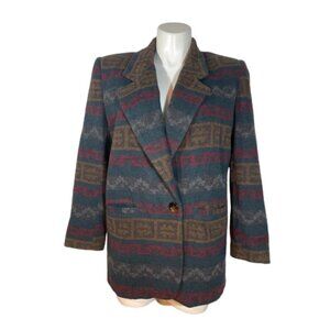 Braetan Vintage Southwestern Wool Blend Blazer Jacket L Aztec Western